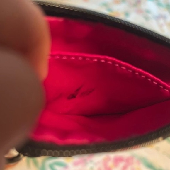 Coach Poppy Wristlet Tartan Plaid in Pink and Black with Stripes - Picture 5 of 5